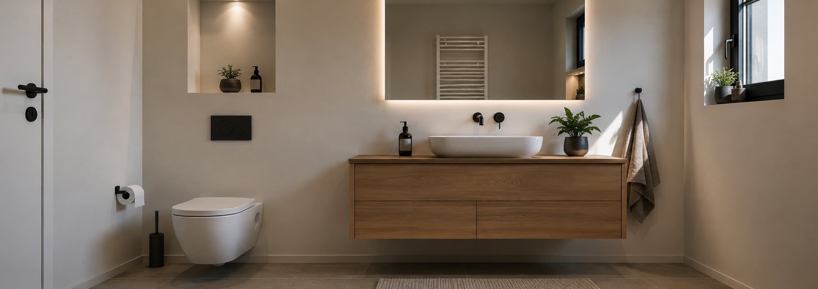 Renoviertes Gäste-WC mit moderner Ausstattung
